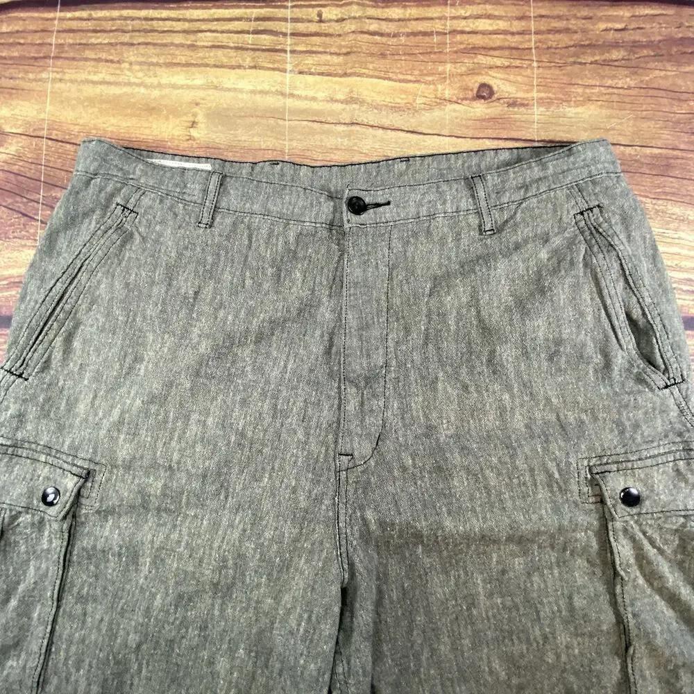 Levi Strauss Gray Cargo Shorts Mens 38 Utility Outdoor Ripstop Waterless Pockets